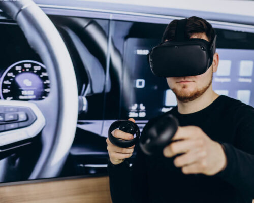man-using-playing-with-vr-glasses man-using-playing-with-vr-glasses